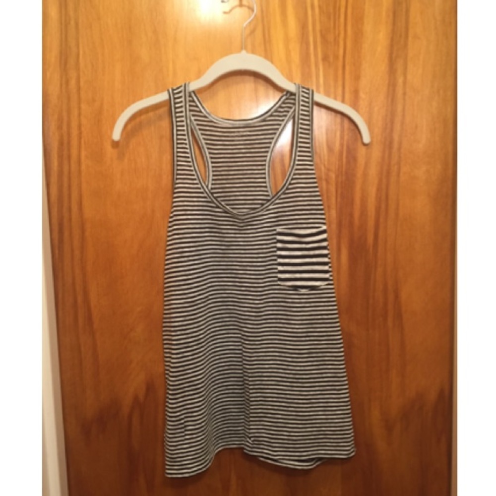 LOFT striped tank top, navy & white, size L